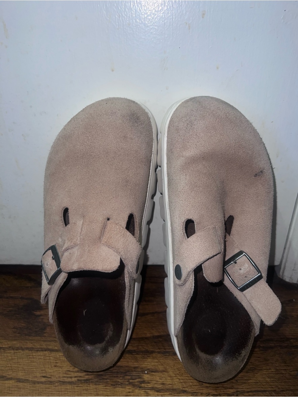 Women’s Suede Slip-On Clog in Light Taupe